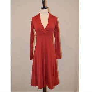 Red midi dress